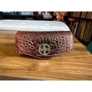 Vintage-Inspired Stauer Avalon Crocodile-Embossed Wallet | Faux Leather Burgundy